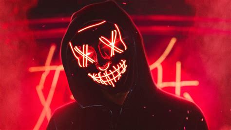 Neon Mask Guy 4k Free Wallpapers For Apple Iphone And Samsung Galaxy