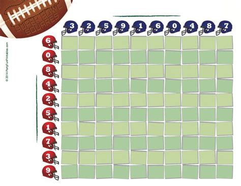 Free Printable Super Bowl 100 Squares Template Printable Templates