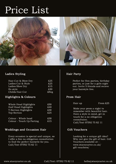 Atelier is the french word which means workshop or studio, so hair as l'oreal professional's artistic ambassador by appointment, miko hair studio and academy is one of the very few hair salons in malaysia recognised for. Mobile Hairdresser Bournemouth Poole Price list Wedding ...