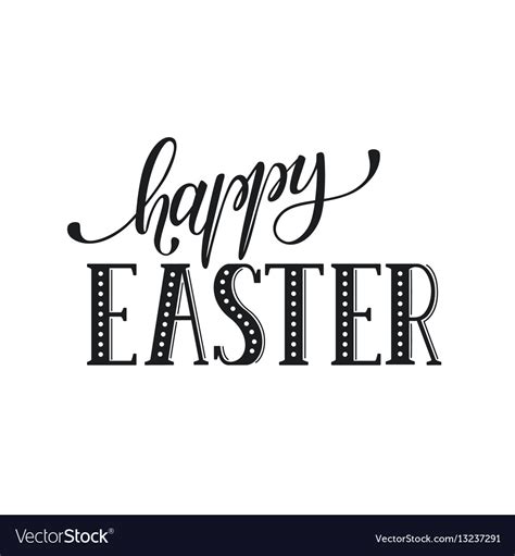 Happy Easter Text Royalty Free Vector Image Vectorstock