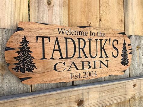 Personalized Cabin Sign Outdoor Sign Rustic Welcome Rustic