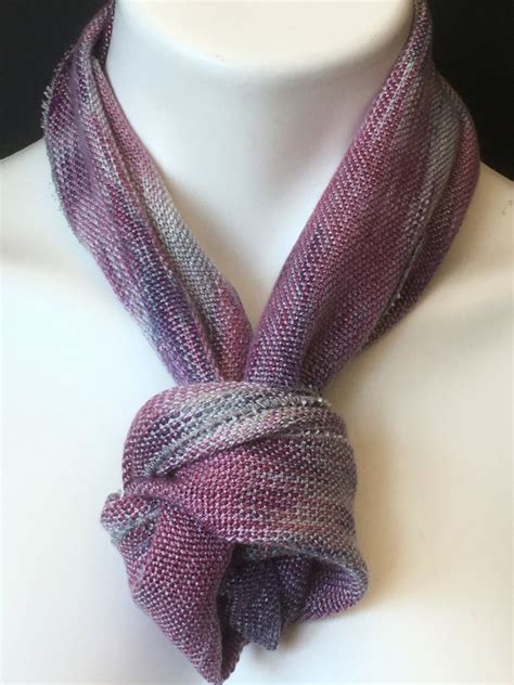 Tencel Infinity Scarf Hand Dyed And Handwoven In Shades Of Purples And