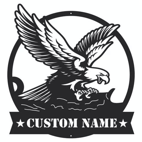 Personalized Flying Eagle Sign Dxf Plasma Laser Router Plotter Cut