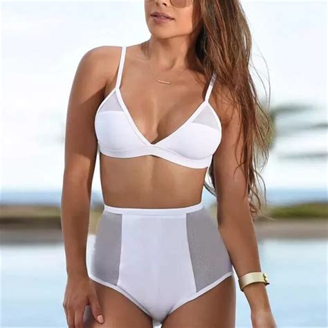 Aliexpress Com Buy Itfabs White Translucent New Sexy Bikinis Women Swimsuit High Waisted