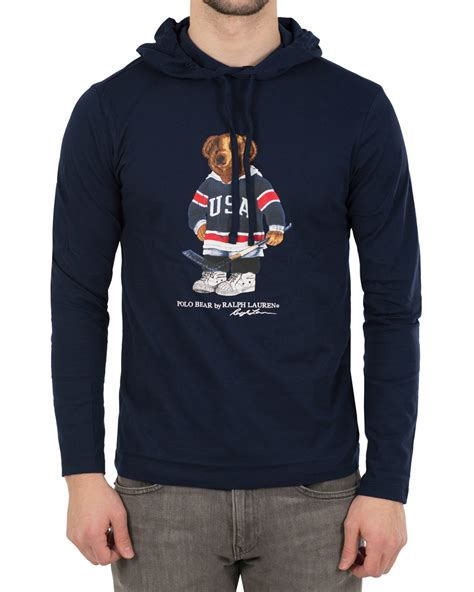 Free shipping by amazon +4. Polo Ralph Lauren Printed Bear Hoodie Cruise Navy hos ...