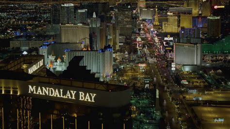 4k Stock Footage Aerial Video Of Las Vegas Blvd From Mandalay Bay To
