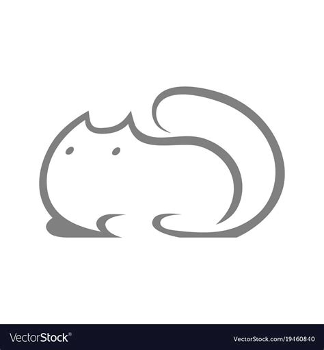Cute Cat Symbol Icon Vector Image On Vectorstock Symbols Cute Cat
