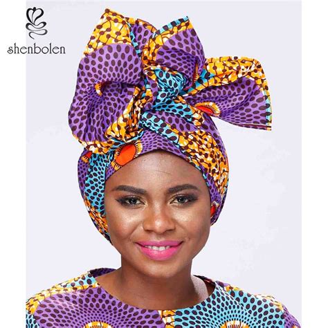 Buy Shenbolen Ankara Headwrap Women African Traditional Headtie Scarf Turban