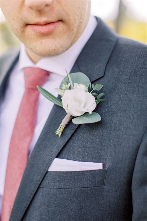Our Groom Wore A Magnetic Boutonnière Buttonhole Featuring Two Blooms