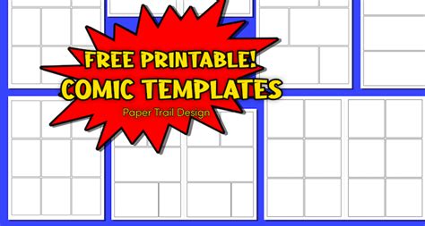 Free Printable Comic Strip Template Pages Paper Trail Design