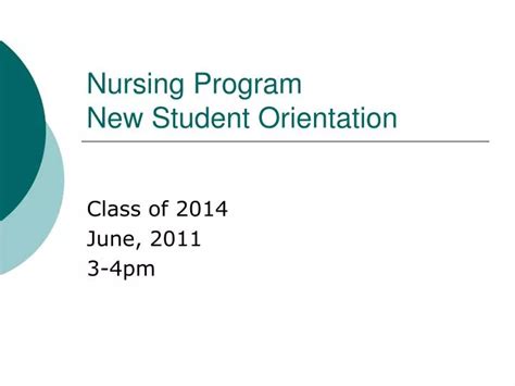 Ppt Nursing Program New Student Orientation Powerpoint Presentation