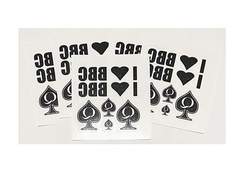 5 sheets of temporary tattoos i love bbc and qos queen of spades 30 total tattoos