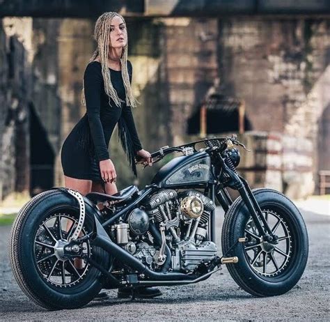 Yajinman Shovelhead Motorbike Girl Motorcycle Wheels Bobber