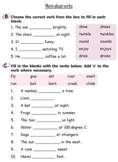 Worksheets have become an integral part of the education system. Grade 2 Grammar Lesson 12 More about verbs (3) | Grammar ...
