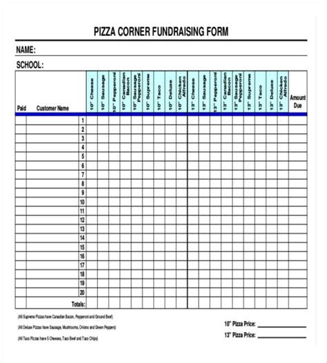 Free Printable Fundraiser Order Form Template Printable Templates