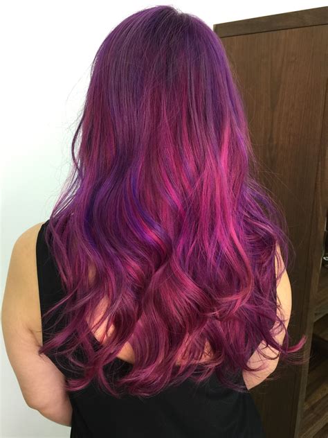Got My Purple And Fuschia Pink Hair Done Again Totally In Love With