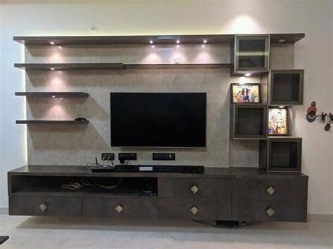 Minimal showcase design for hall: TV Hall Showcase at Rs 1100/square feet | Madurai| ID ...