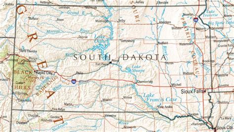Mapas Politico De Dakota Del Sur