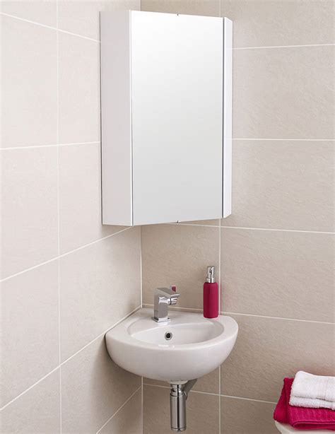 Nuie Mayford High Gloss White 459mm Corner Mirror Cabinet Nvc118