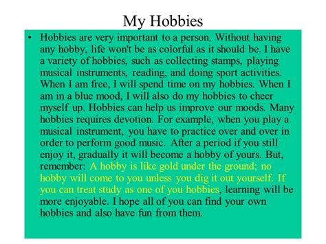 reflective essay essay on hobby
