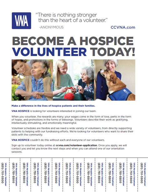 Volunteer Flyer Application Pdf Vna And Hospice Monterey Ca