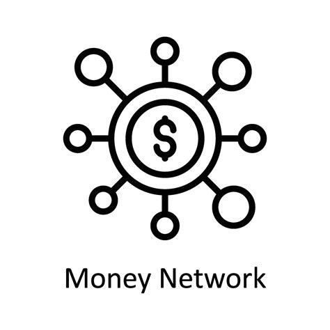 Money Network Vector outline Icon Design illustration. Digital