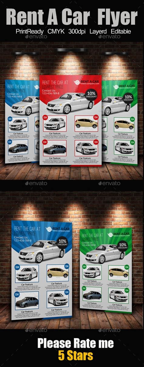 Rent A Car Flyer Print Templates Graphicriver