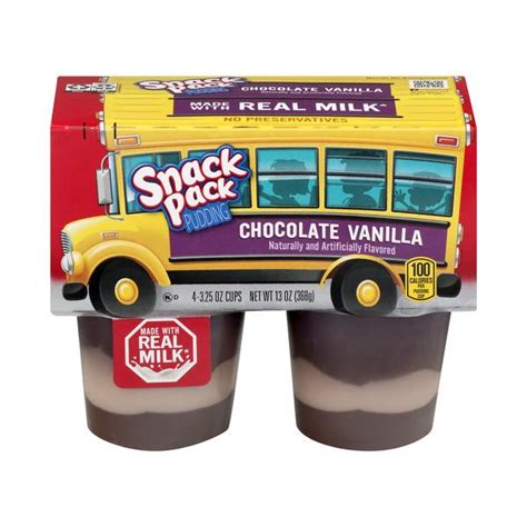 Snack Pack Chocolate Vanilla Pudding Cups 4 325 Oz Cups Hy Vee