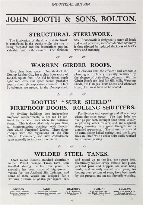 1930 Industrial Britain John Booth And Sons Graces Guide