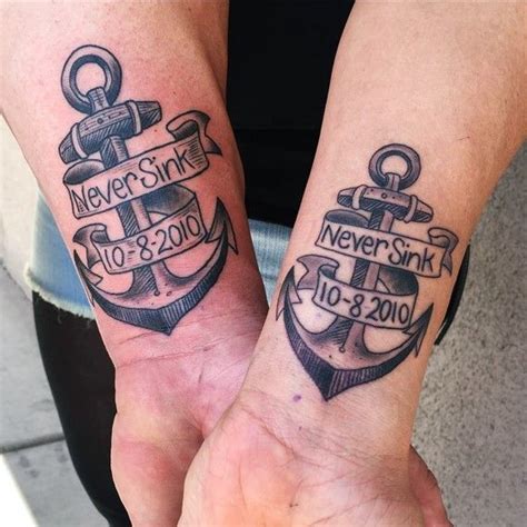 his and hers matching anchor tattoos skull couple tattoo couple tattoo heart couple tattoo