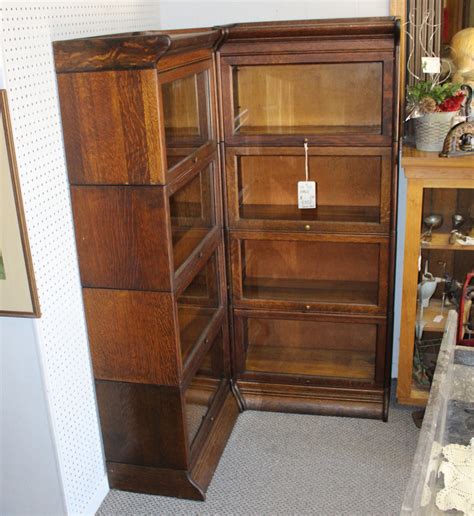 Bargain Johns Antiques Antique Corner Oak Barrister Bookcase Gunn