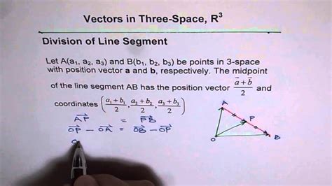 Vector Position To Divide Line Segment In Equal Half Youtube