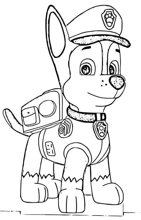 Cute Chase Paw Patrol Coloring Page Paw Patrol Chase 512