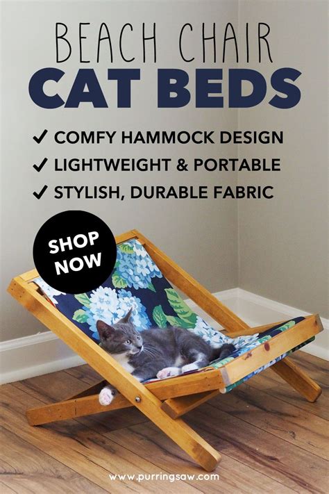 Temperatures lower than their hardiness. MODERN CAT FURNITURE - cat hammock in sling beach chair ...