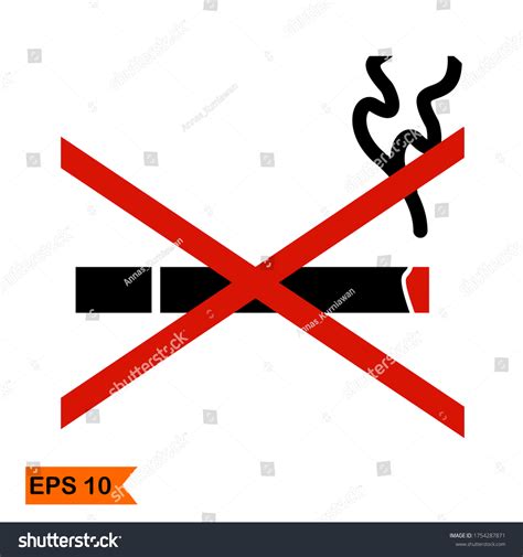 Illustration Smoking Bans Flat Style Cigarette Stock Vector Royalty