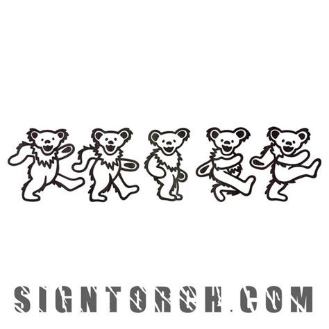 Grateful Dead Bears Vector DXF SVG Cricut Silhouette Cut Files | Etsy