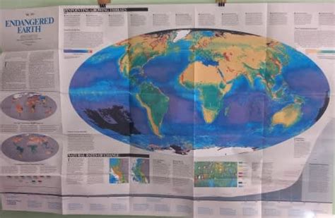Maps 1988 Folded Wall Map Of The World Published By National