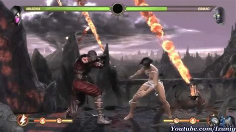 Mortal Kombat Sexy Mileena In Hot Flesh Pit Costume Vs Ermac