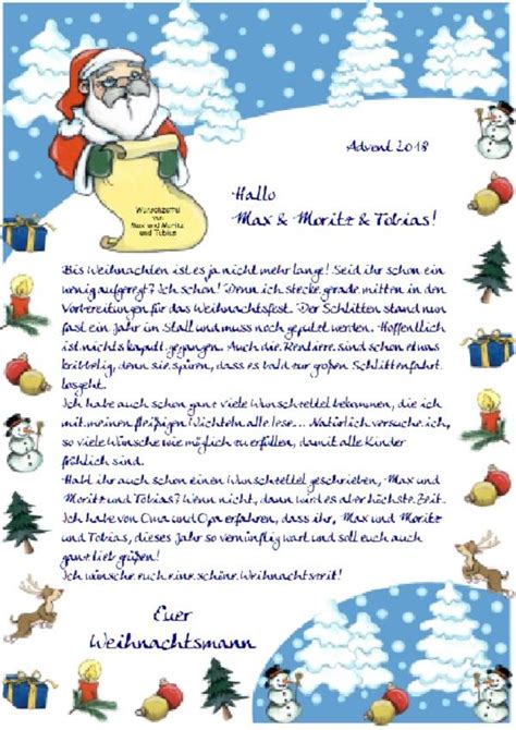 Dann heißt es nur noch: Kinderbrief: Brief vom Weihnachtsmann