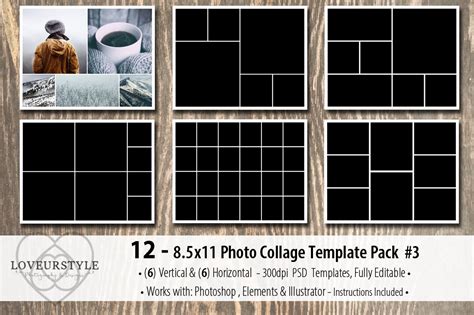85x11 Photo Album Template Pack 3 Marketing Templates ~ Creative Market