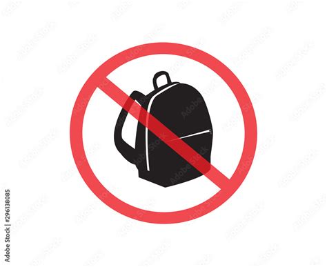 Vettoriale Stock No Backpacks Allowed Not Allowed Sign Accident
