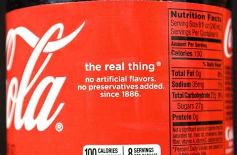 Coke Bottle Nutrition Label Pensandpieces