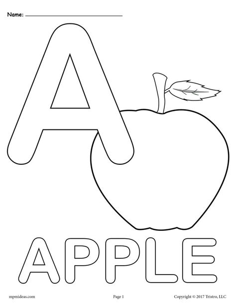 Letter A Alphabet Coloring Pages 3 Free Printable