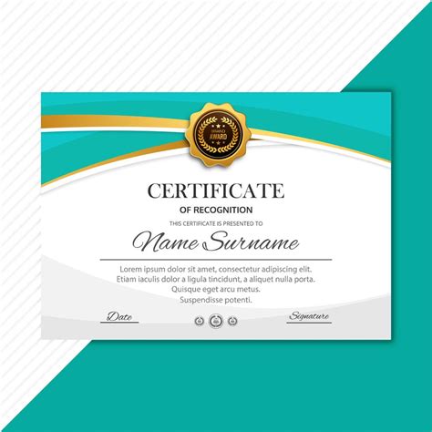 Certificate Template Awards Diploma Background Wave Vector Desig 246126