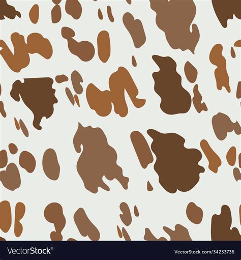 Brown Cow Pattern Seamless Texture Domestic Vector Image