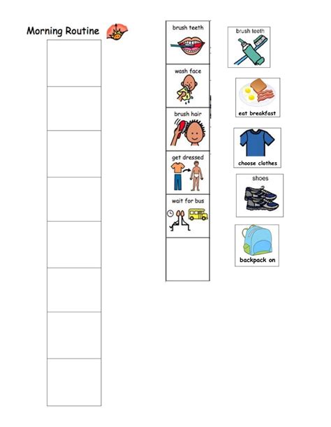 Morning Routine Visual Schedule Preschool Speech Therapy Social