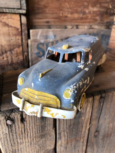 1930's Vintage Toy Car, Rusty Toy Ambulance Car, Antique Toys