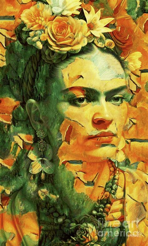 Frida Kahlo Self Portrait With Digital Artifacts Digital Art By Chris