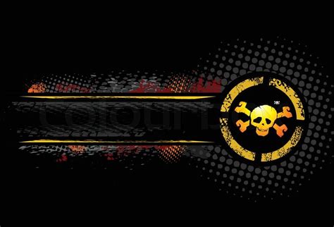 Yellow Skull On The Grunge Background Detailed Vector Stock Vector