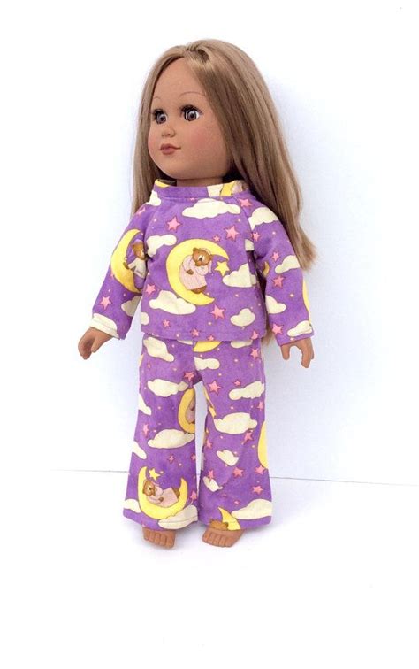 Purple Pajamas For Inch Dolls Flannel Doll Pajamas With Etsy